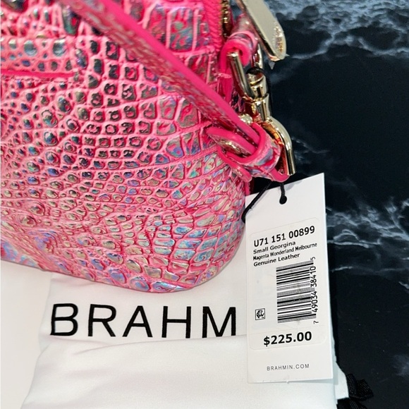 BRAHMIN Melbourne Small Georgina Leather Crossbody Magenta Pink Bag AUTHENTIC - Picture 12 of 14